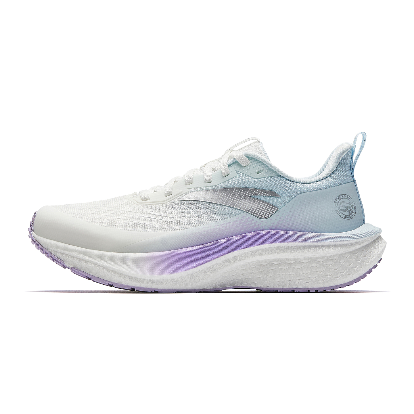 Anta Mach 6 SE 3D imitation spike outsole, light, comfortable, sporty and breathable, low-top running shoes, women's model, white, blue and purple