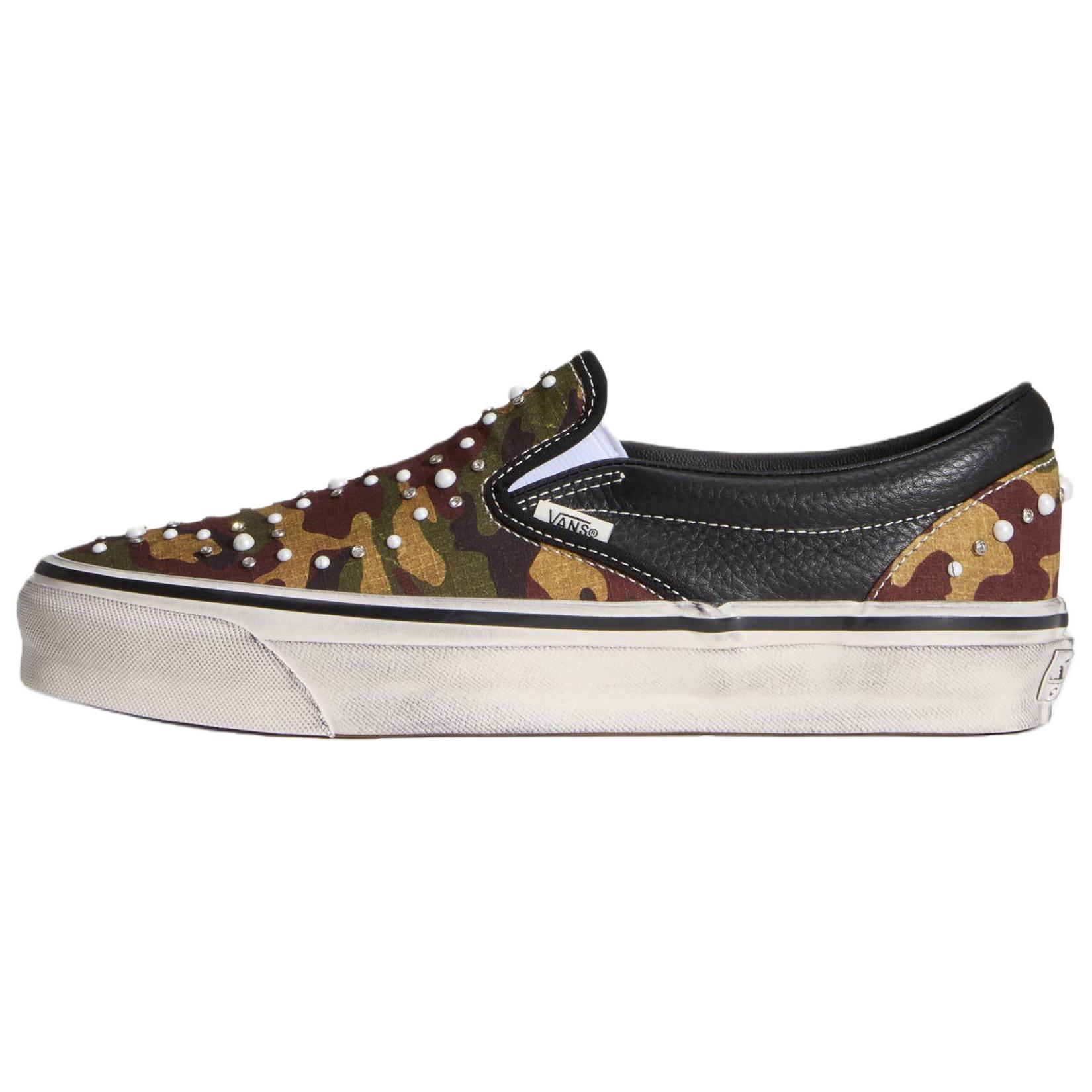 Мужские слипоны Vans Premium Classic Slip-On (зеленыйкоричневыйчерный)