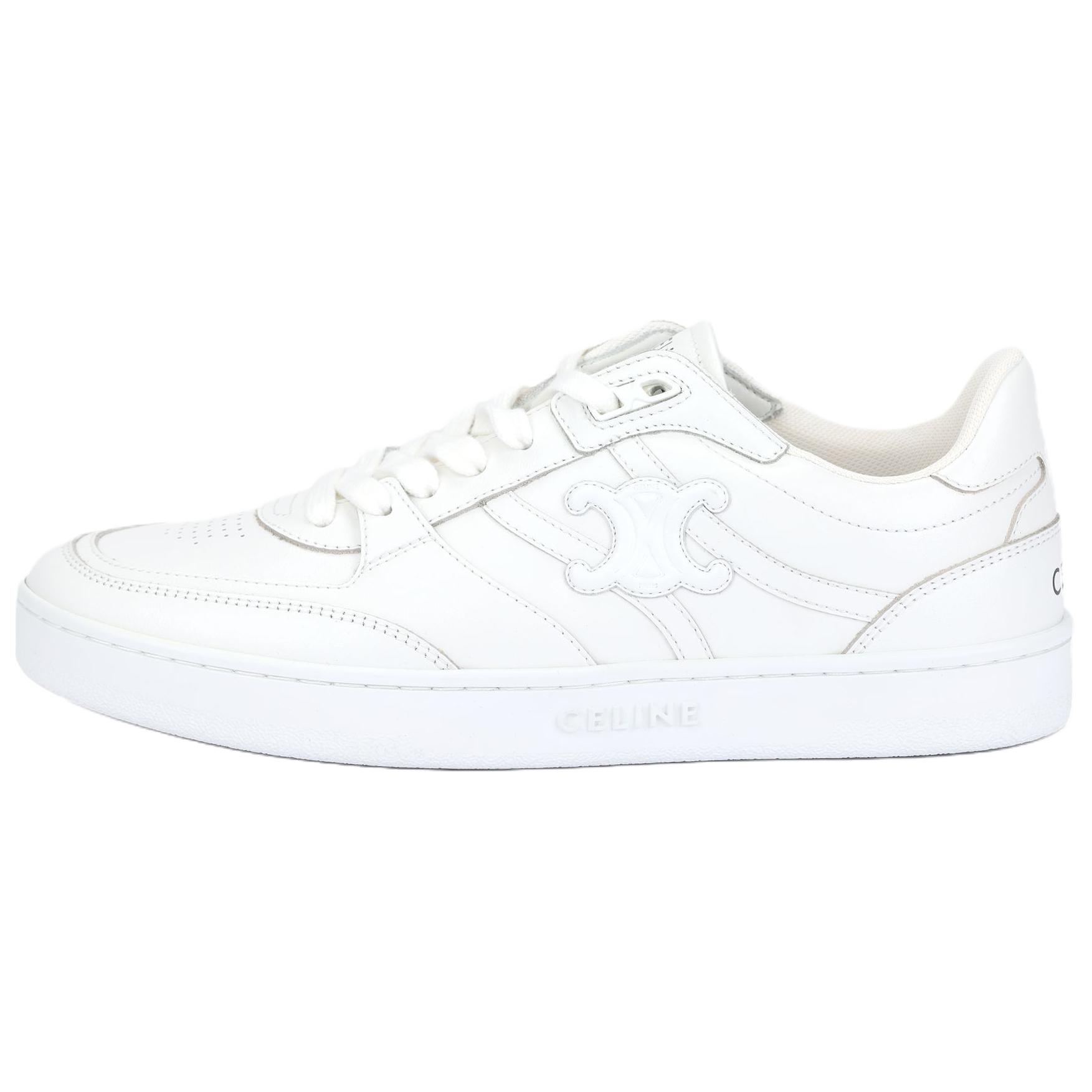 CELINE Trainer CT 11 Leather Low top Skateboard Shoes Women's White