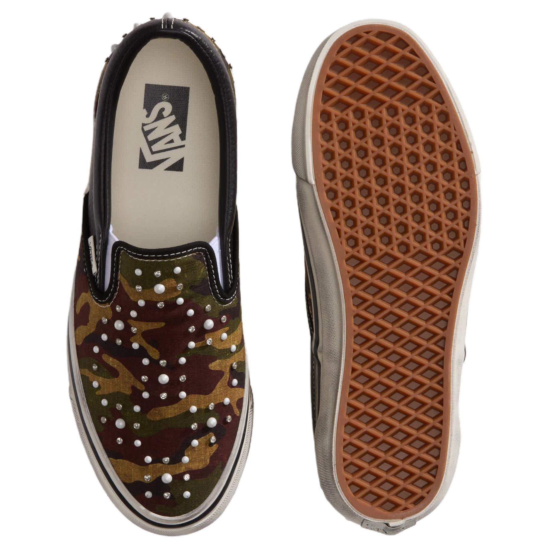 Мужские слипоны Vans Premium Classic Slip-On (зеленыйкоричневыйчерный) — Зелёныйкоричневыйчёрный — фото 4