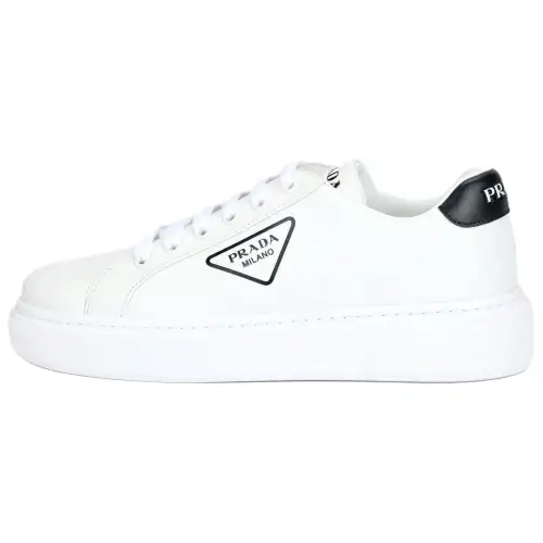 PRADA Cow Leather Low top Skateboard Shoes Women's White