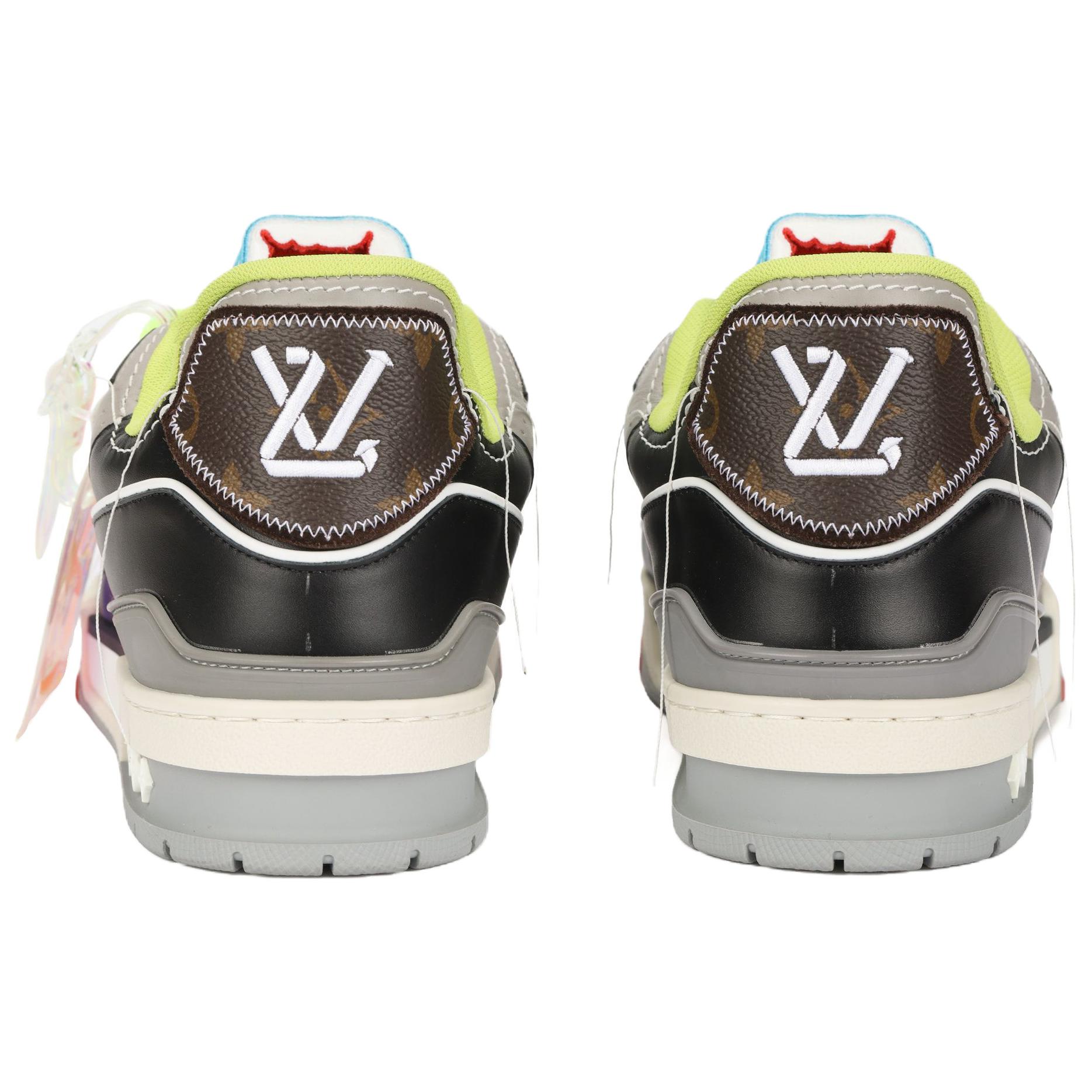 Мужские кеды Louis Vuitton Trainer (морской сине-черный) — фото 4