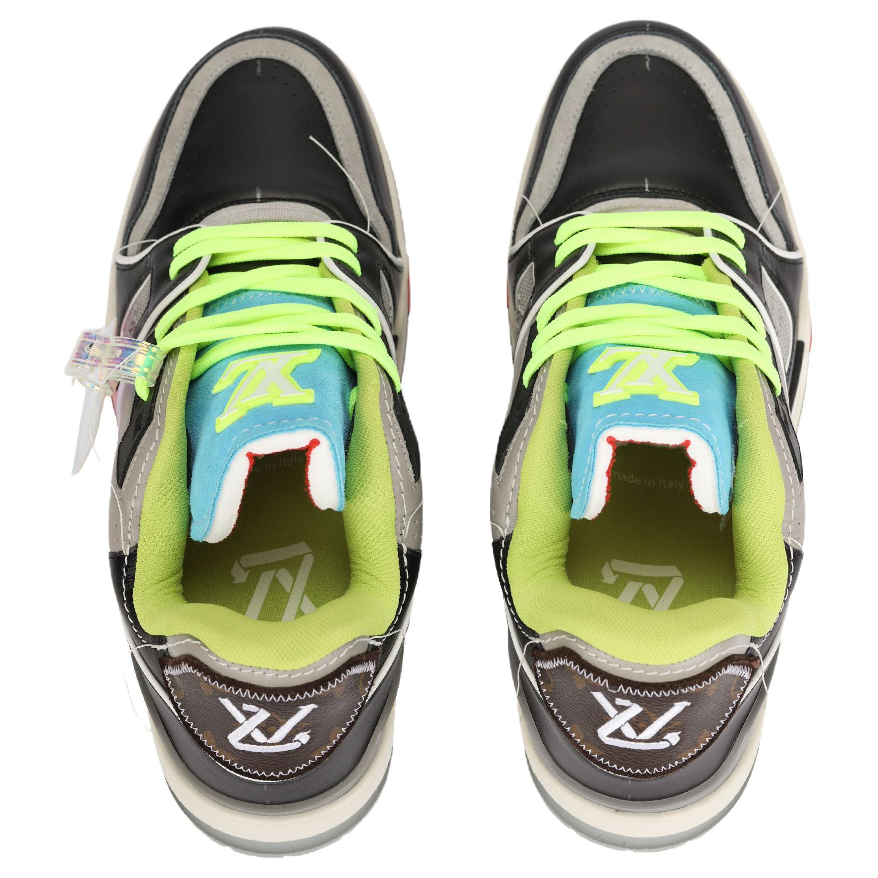 Мужские кеды Louis Vuitton Trainer (морской сине-черный) — фото 3