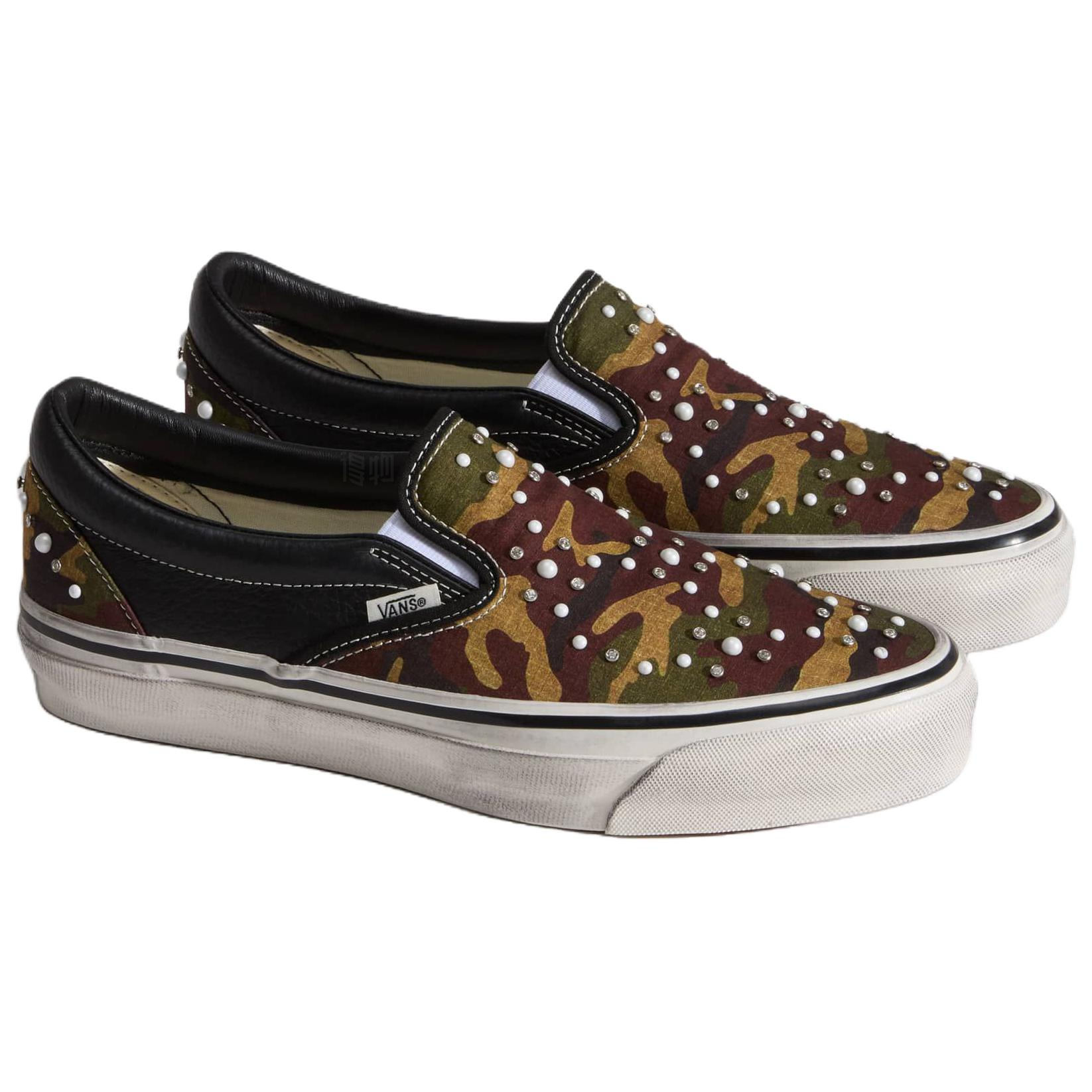 Мужские слипоны Vans Premium Classic Slip-On (зеленыйкоричневыйчерный) — Зелёныйкоричневыйчёрный — фото 2