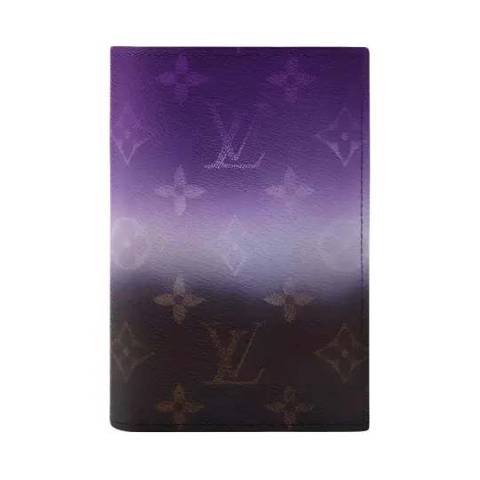 LOUIS VUITTON Monogram Pigment Coated Canvas Passport Holder Men's Purple
