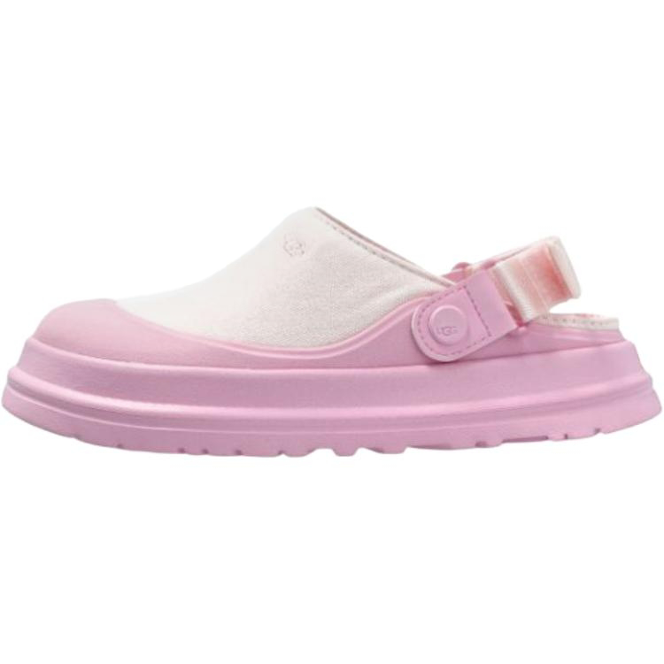 Женские тапочки UGG (розово-белые)