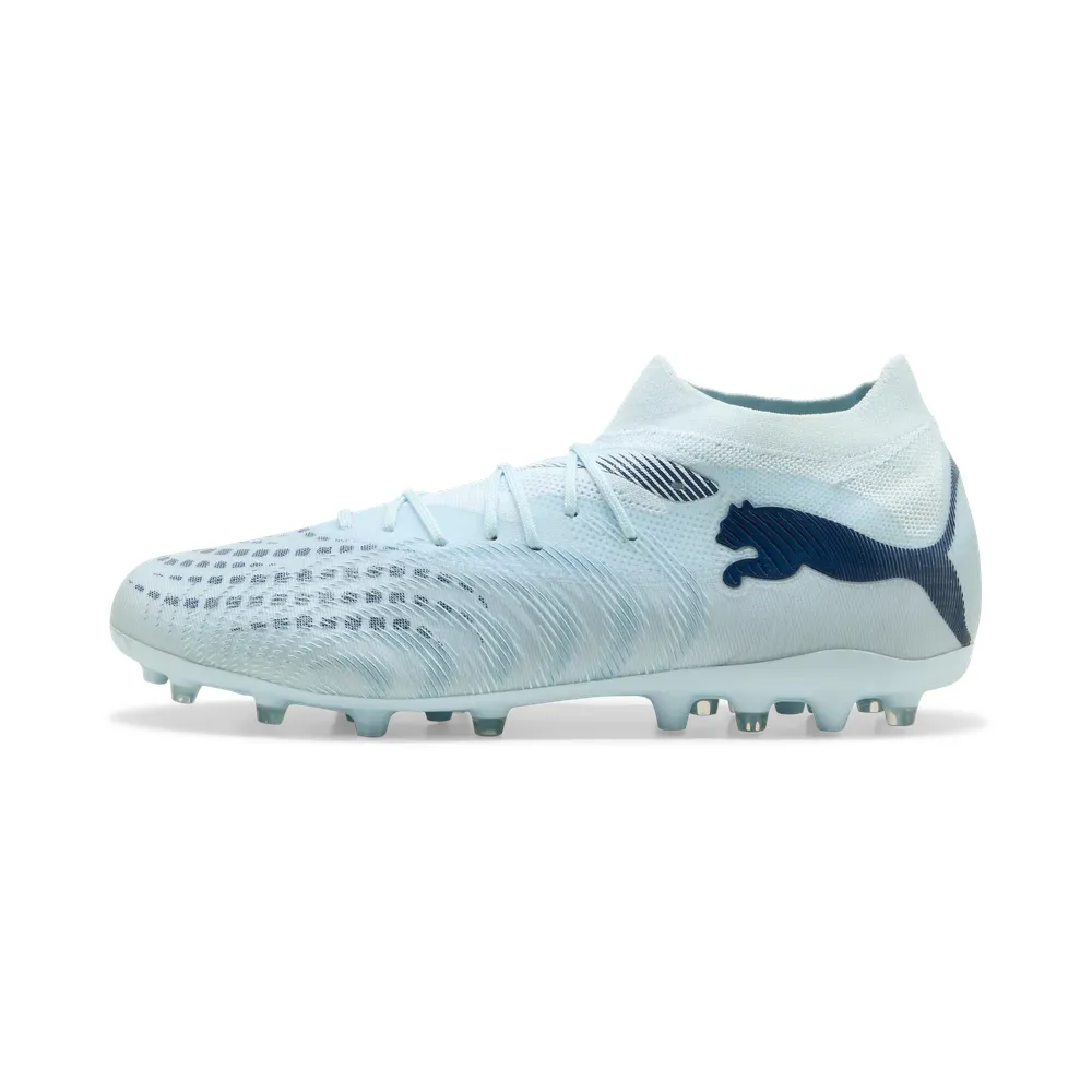 PUMA Future 9 MG Multi Ground Artificial Turf Support Coverage Soccer Shoes Unisex Light Blue White