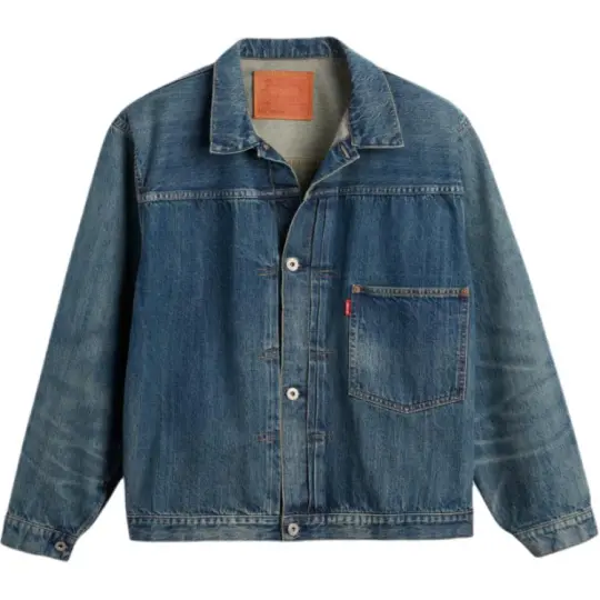 Levi’s Vintage Clothing Series Простая однобортная джинсовая куртка с длинными рукавами с лацканами в мужском стиле