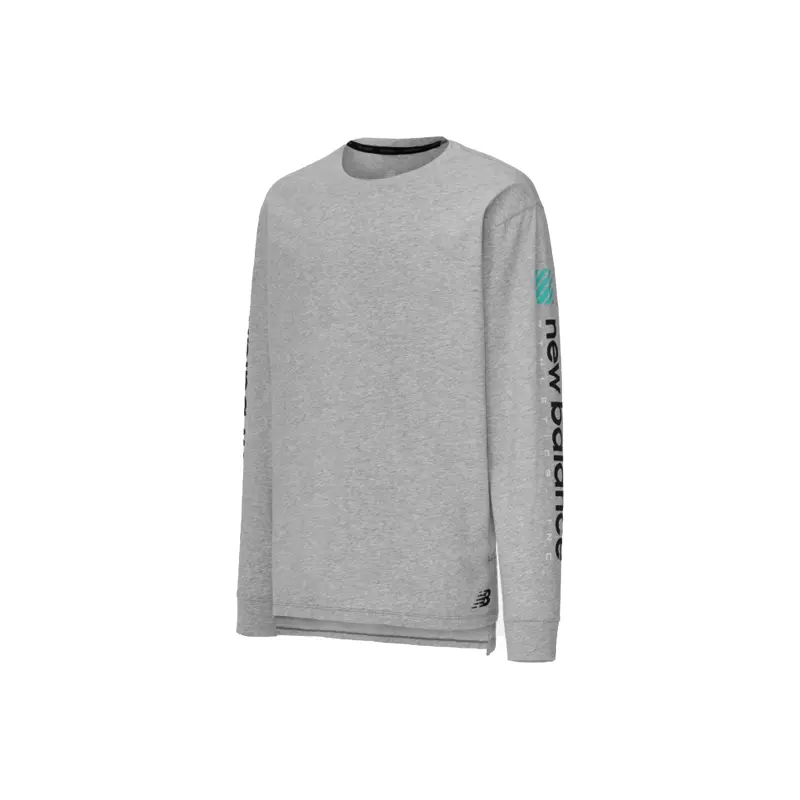 New Balance Sweatshirts Men's Gray Crew Neck Moderate Regular