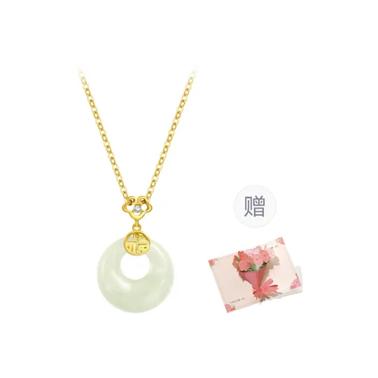 FANCI 925 Sterling Silver Necklace Pale Greenish White Jade Women's