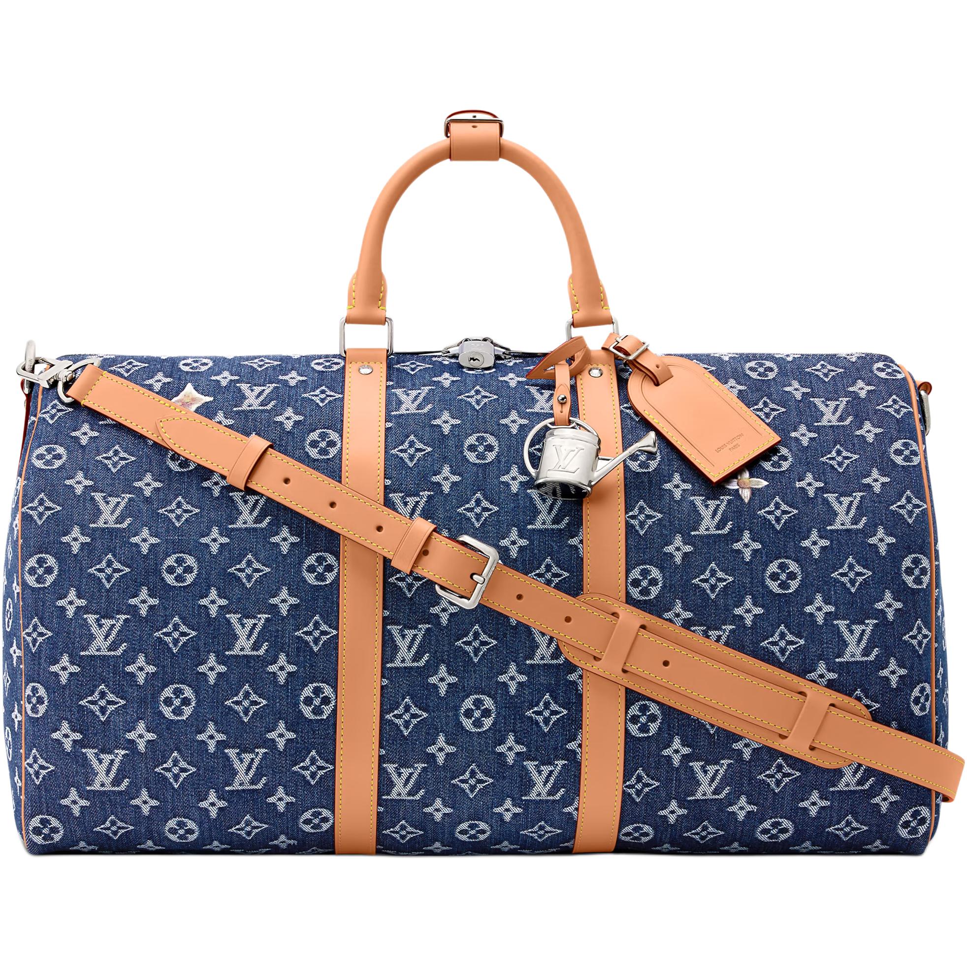 Мужская сумка Louis Vuitton keepall BANDOULIÈRE 50 (синяя)