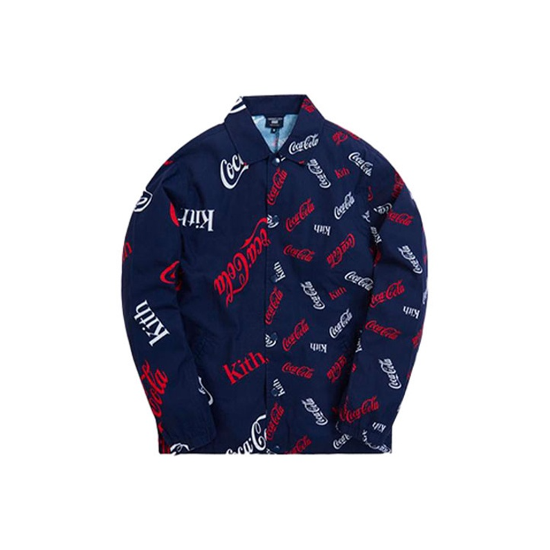 Рубашка KITH x Coca-Cola x Mitchell & Ness (темно-синяя)