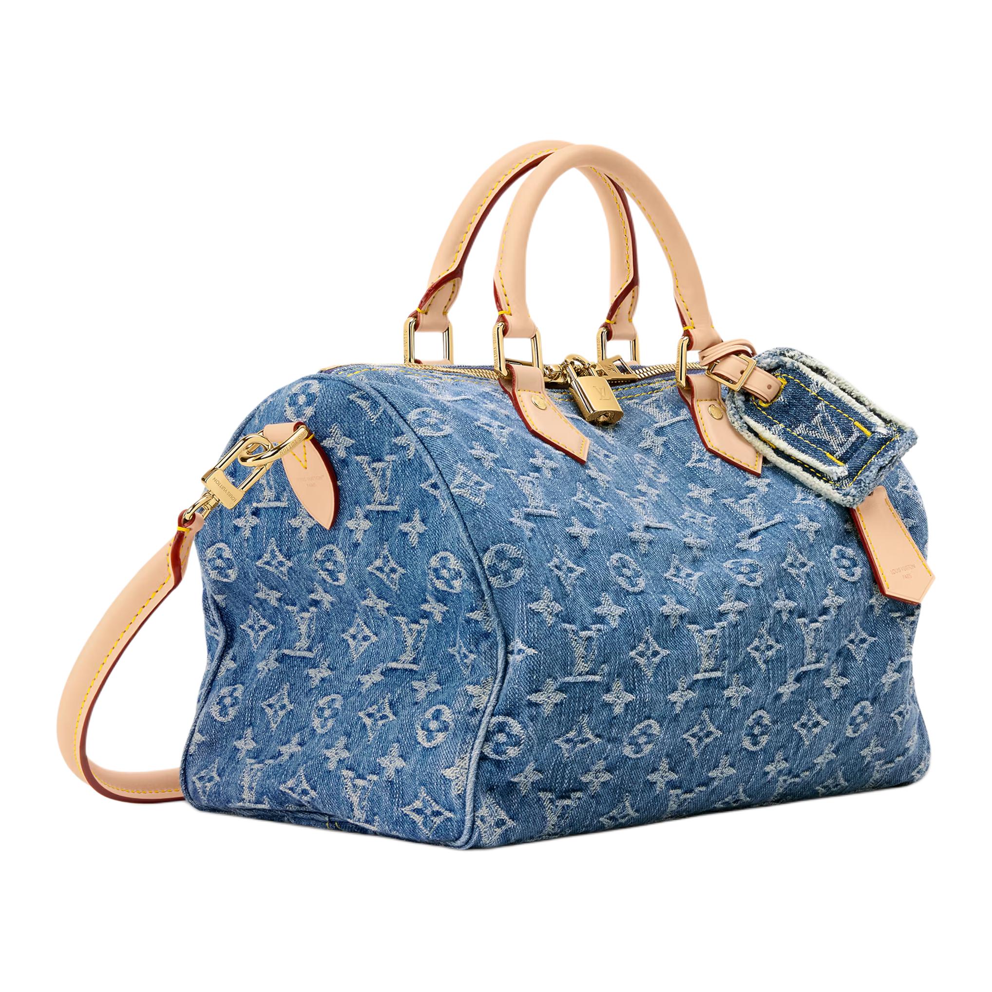 Женская сумка Louis Vuitton Speedy BANDOULIÈRE 30 (синяя) — фото 2