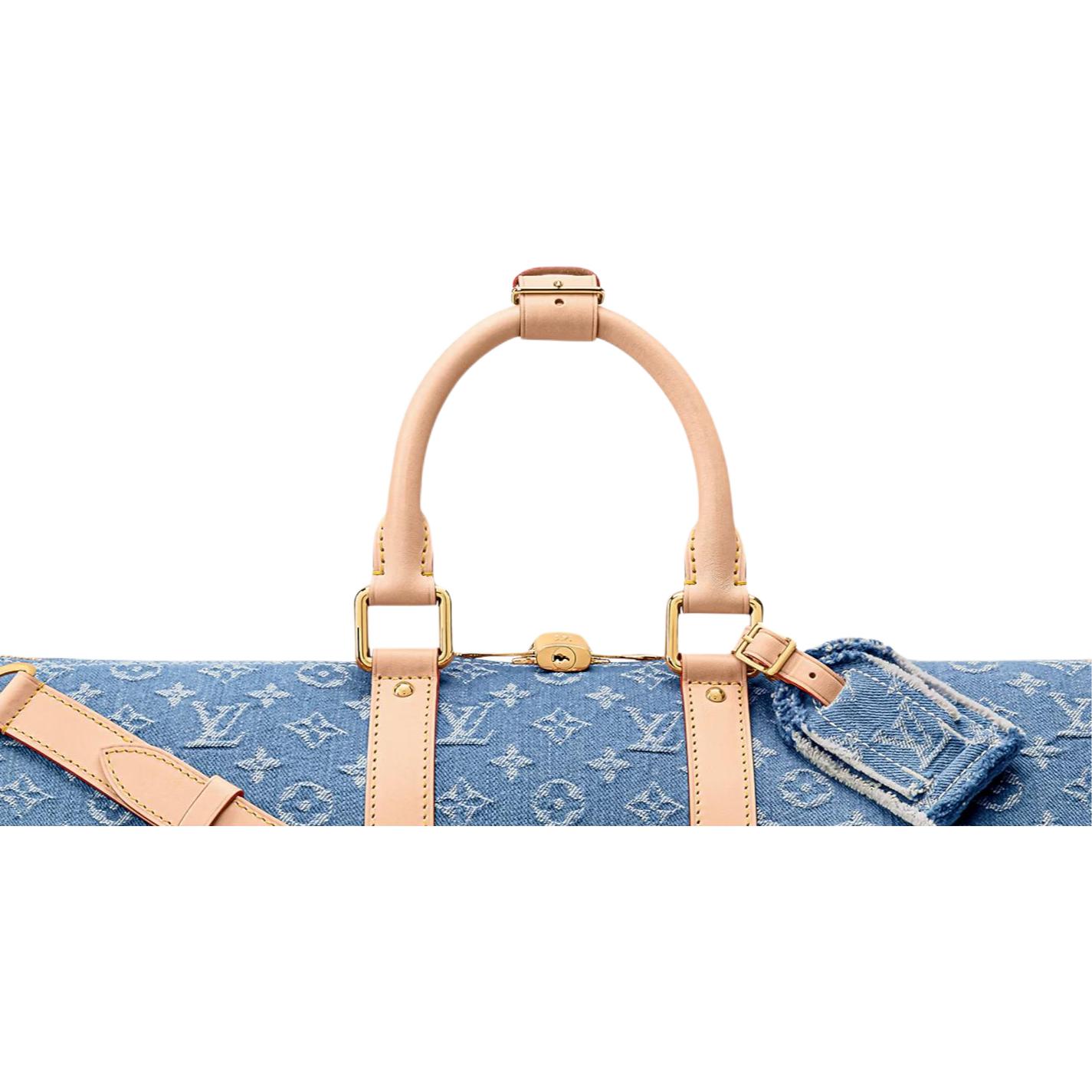 Женская сумка Louis Vuitton keepall Bandoulière 45 (синяя) — фото 4