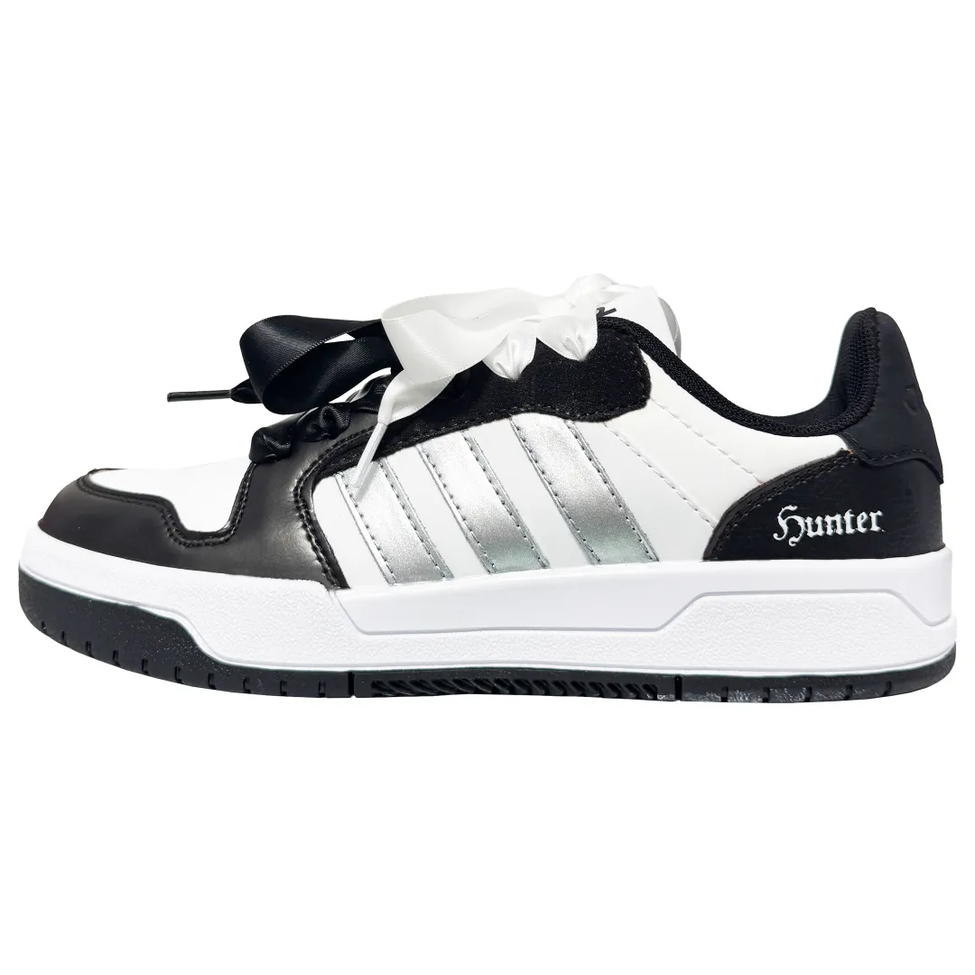 Adidas Neo Entrap Silver Star Whispers Leather Abrasion Resistant Low top Vintage Basketball Shoes Unisex Black Silver