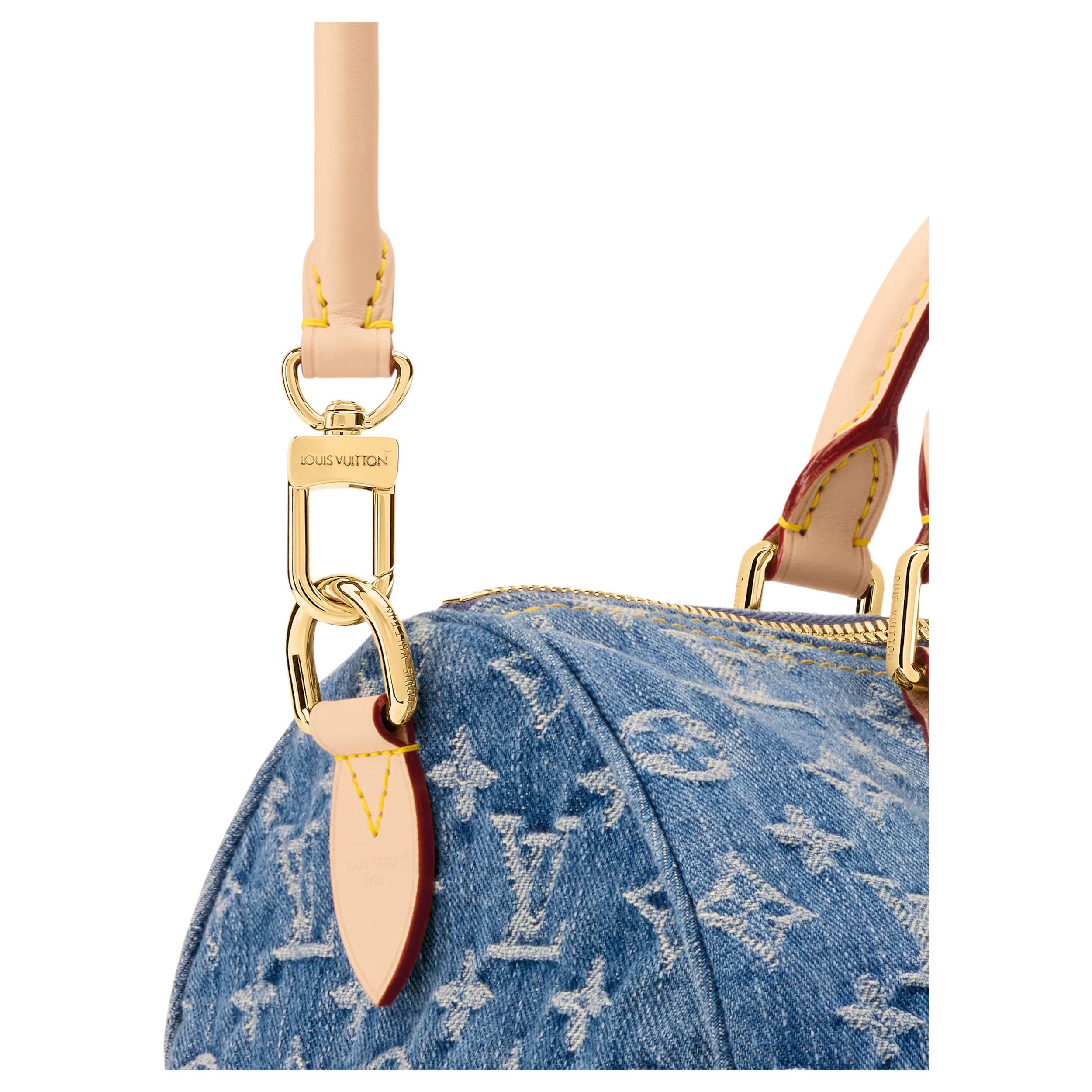 Женская сумка Louis Vuitton Speedy BANDOULIÈRE 30 (синяя) — фото 5