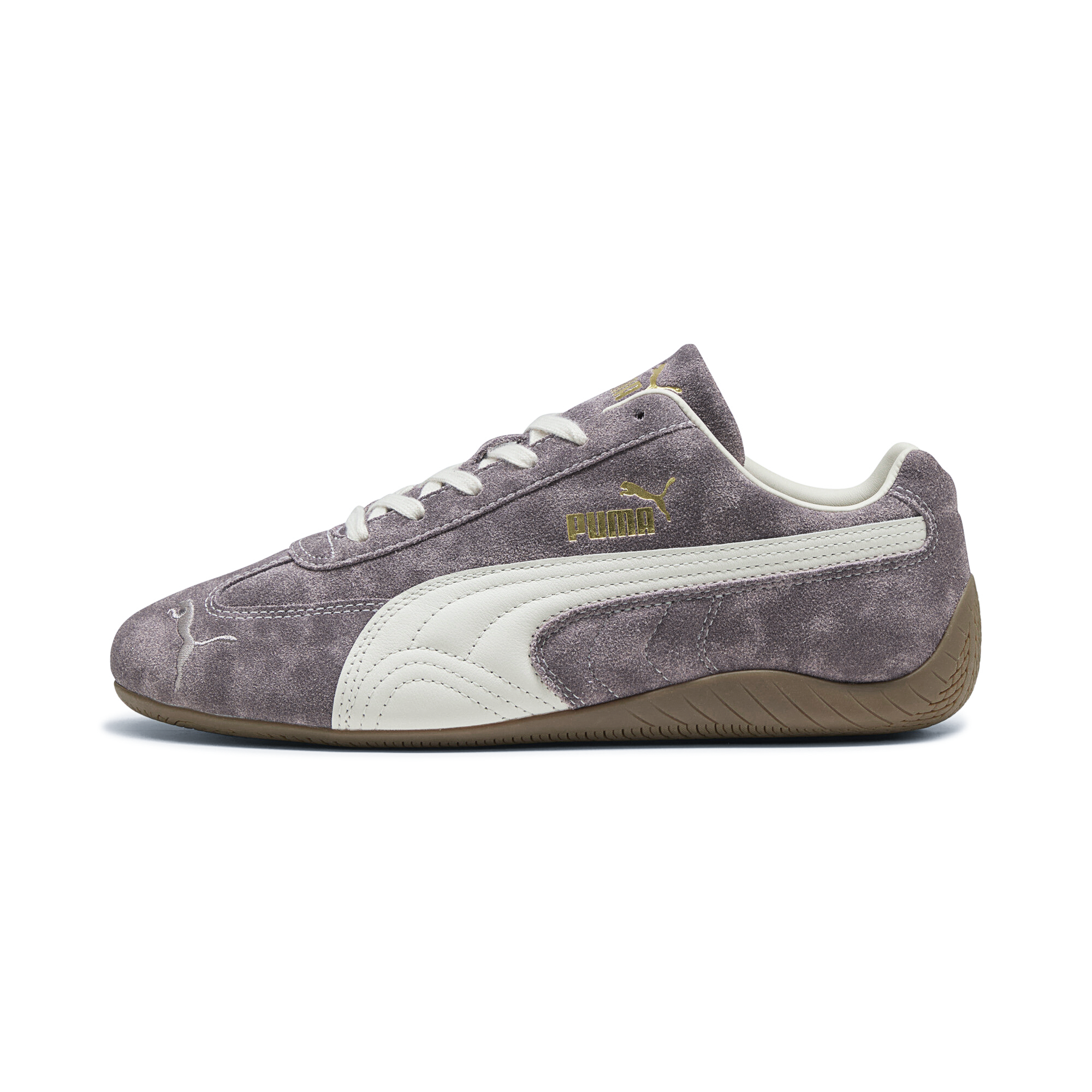 PUMA Puma Speedcat series, taro mochi, tie-dye design, Dexun racing shoes, comfortable and versatile, outdoor couple, wrapped and balanced support, low-cut lifestyle shoes, same style for men and women, smoky purple