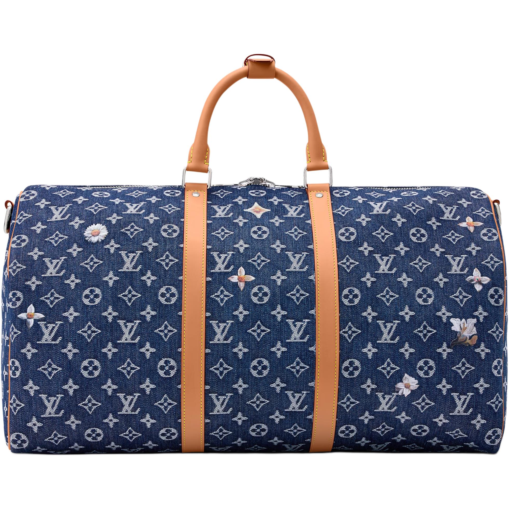 Мужская сумка Louis Vuitton keepall BANDOULIÈRE 50 (синяя) — фото 3
