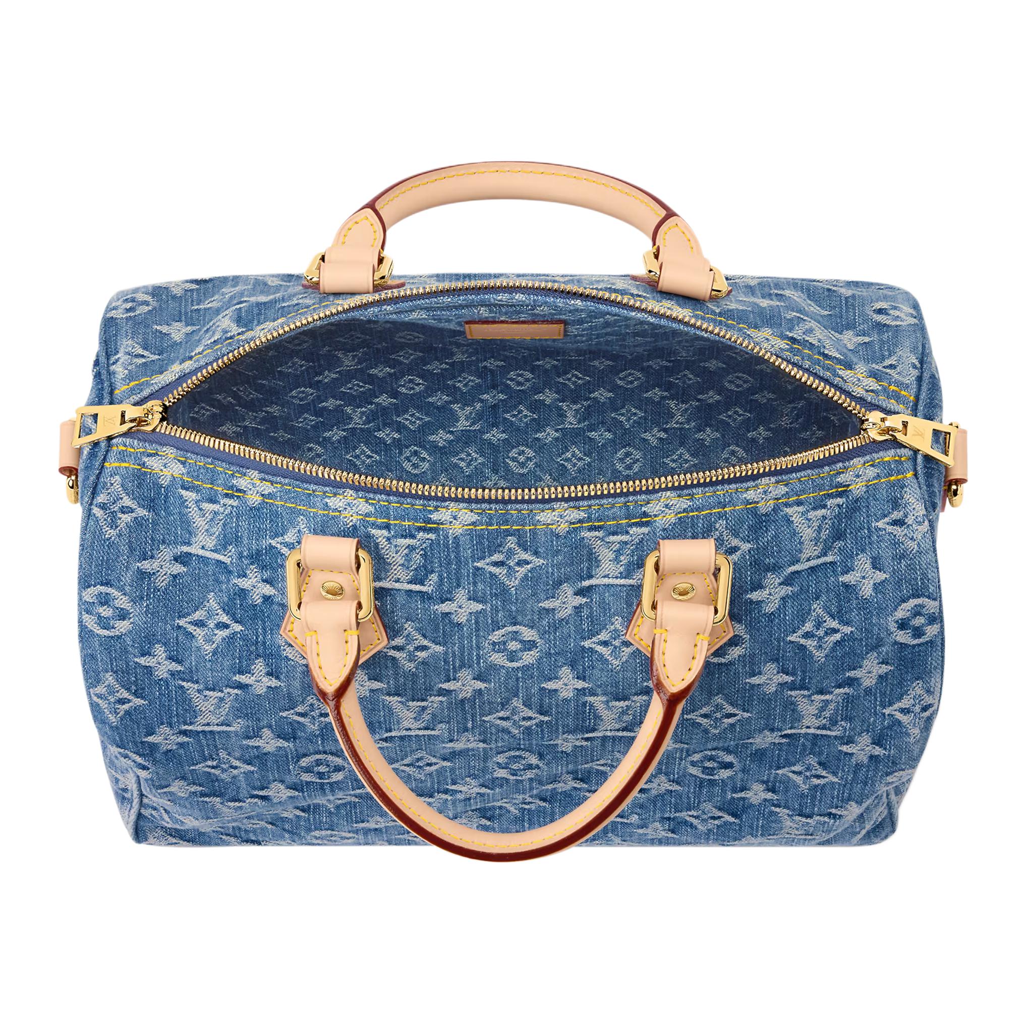 Женская сумка Louis Vuitton Speedy BANDOULIÈRE 30 (синяя) — фото 4
