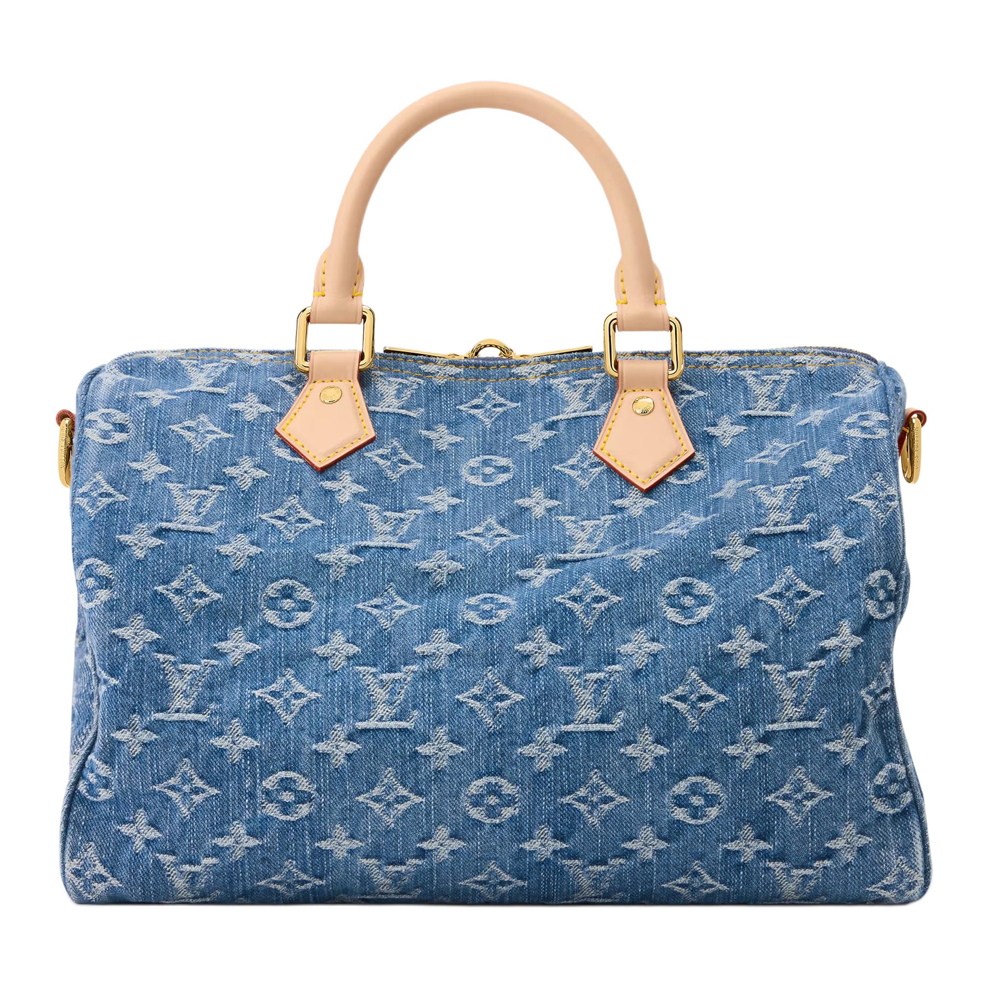 Женская сумка Louis Vuitton Speedy BANDOULIÈRE 30 (синяя) — фото 3