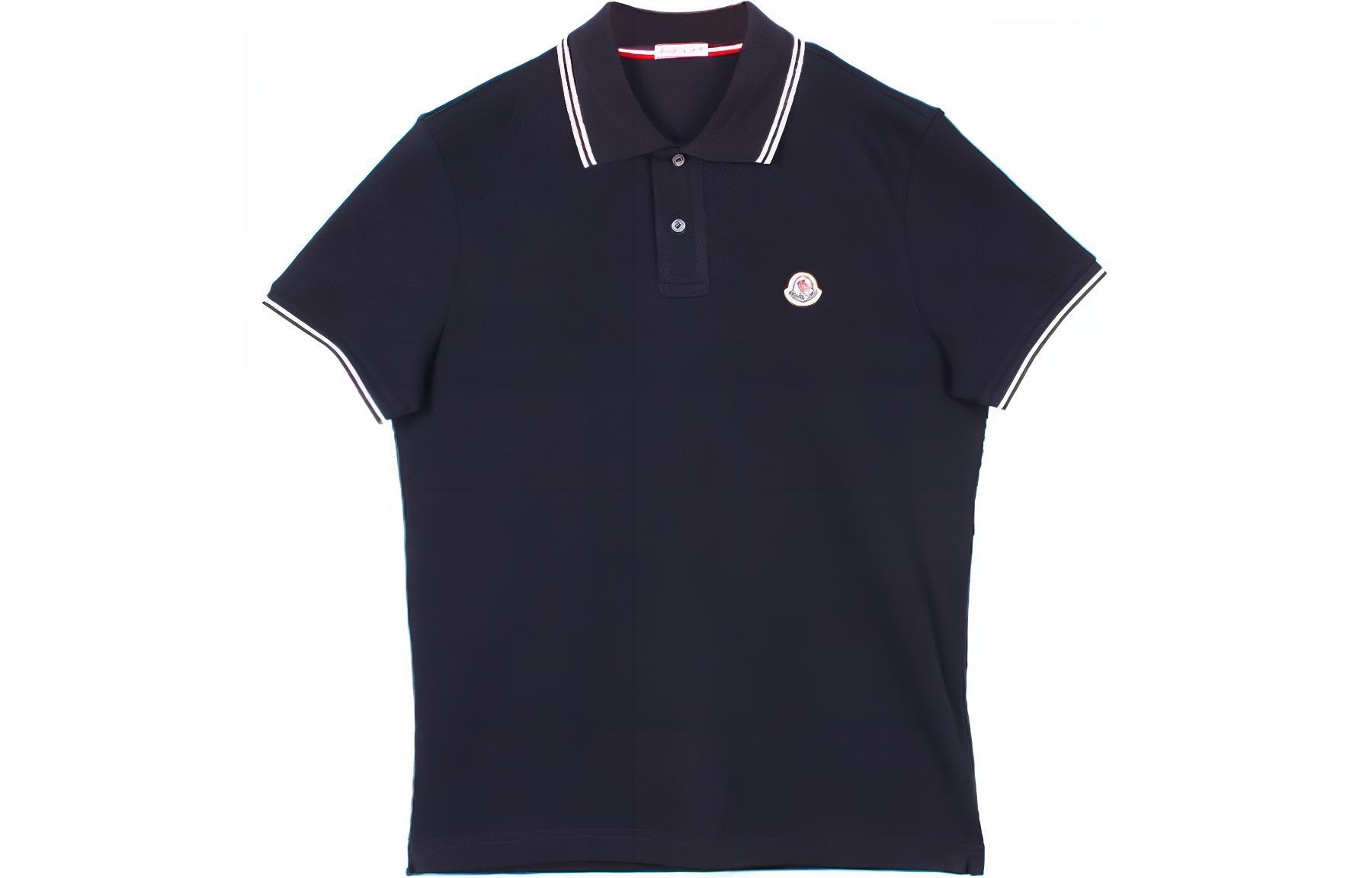 Мужское поло Moncler (темно-синее)