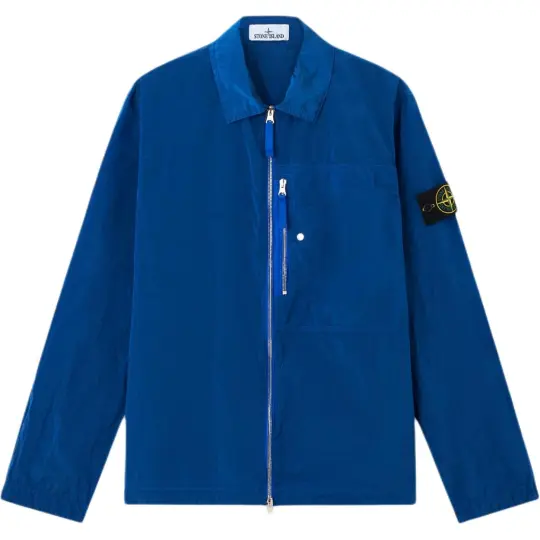 STONE ISLAND SS26 однотонная мужская куртка с длинными рукавами и двусторонней молнией с логотипом