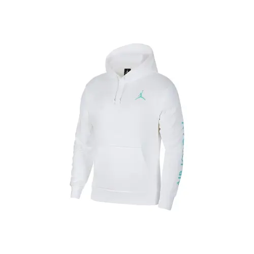 Jordan Sweatshirts Men's White Hooded Moderate Regular