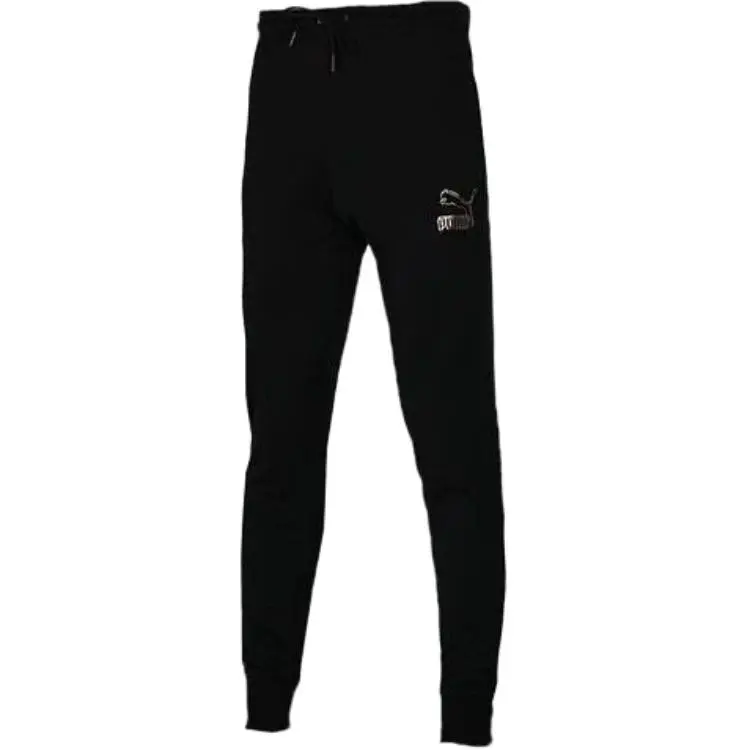 PUMA Knitted Sweatpants Men's Black Moderate Skinny Pants