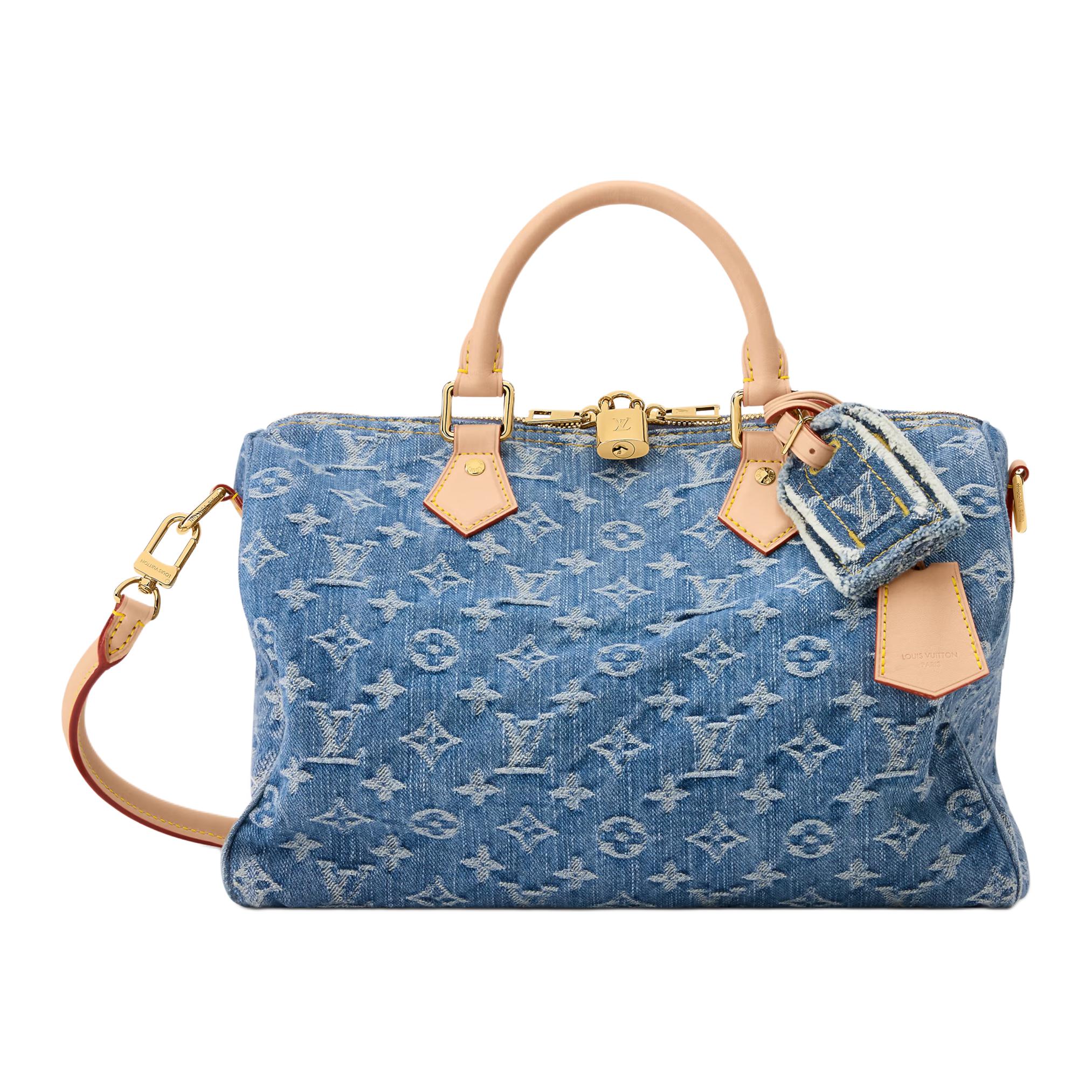 Женская сумка Louis Vuitton Speedy BANDOULIÈRE 30 (синяя)