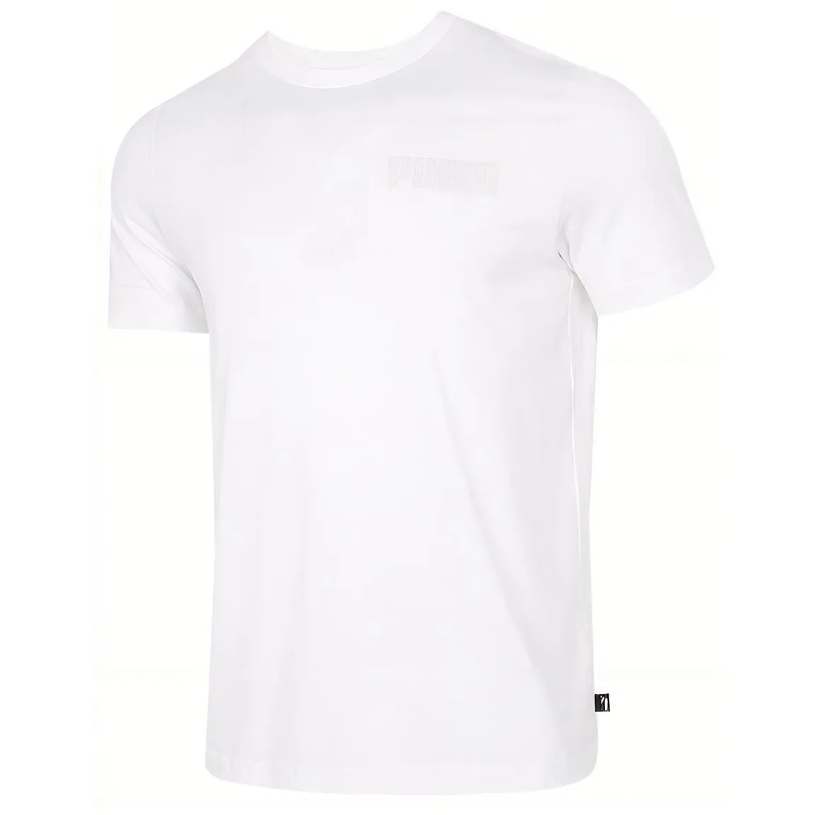 PUMA T-Shirts Men's White Crew Neck Moderate Straight Fit