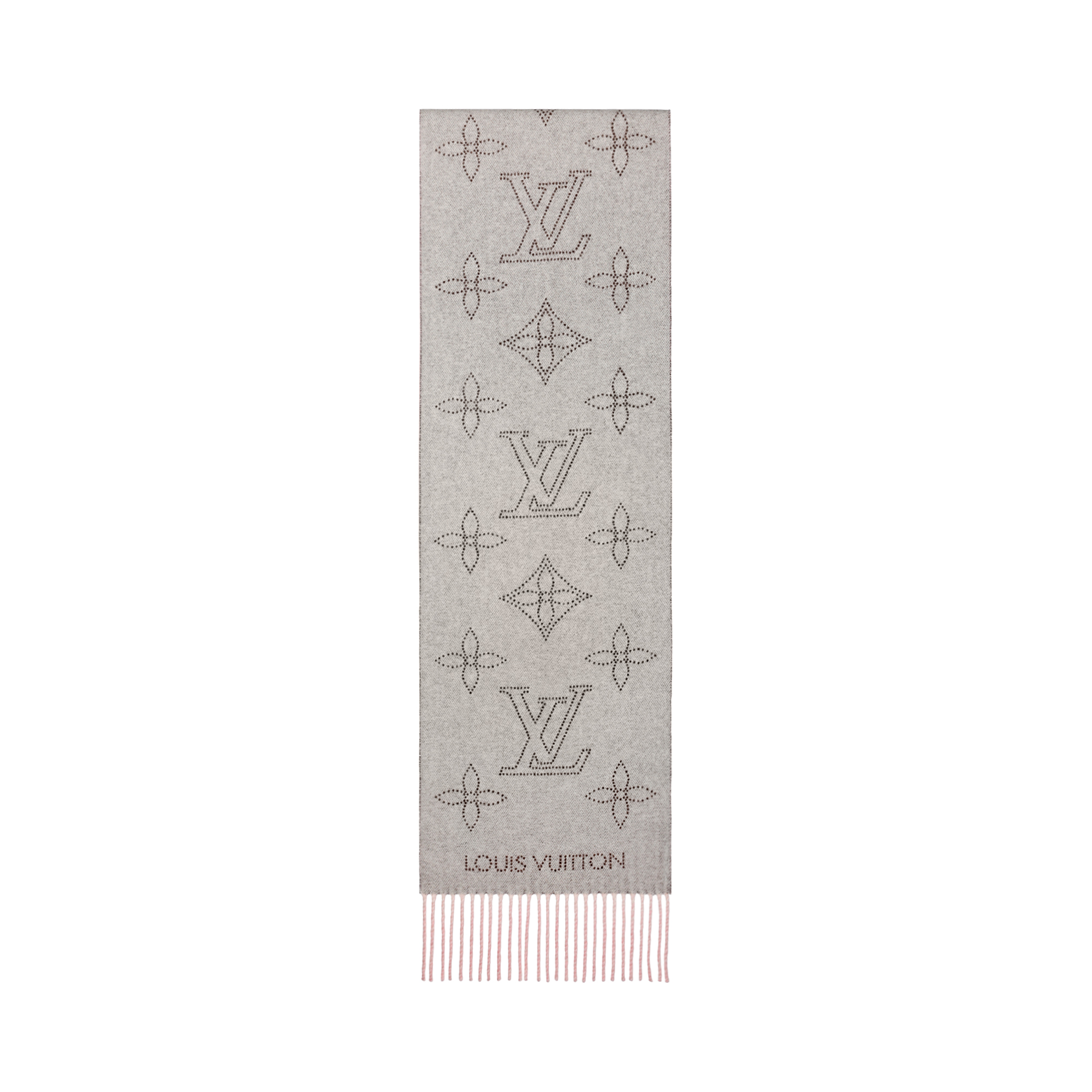 LOUIS VUITTON Mulberry Silk Cashmere Sheep Wool Knit Scarves Women's Pink