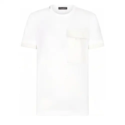 PRADA T Shirts Men's White Crew Neck Moderate Straight Fit