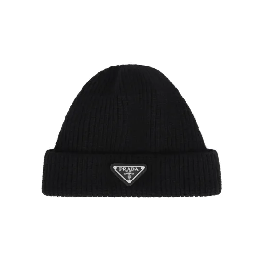 PRADA Triangle Logo Beanie
