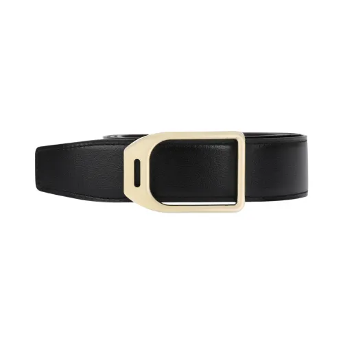 HERMES Belt Leather Belts Men's Black/Chocolate 
