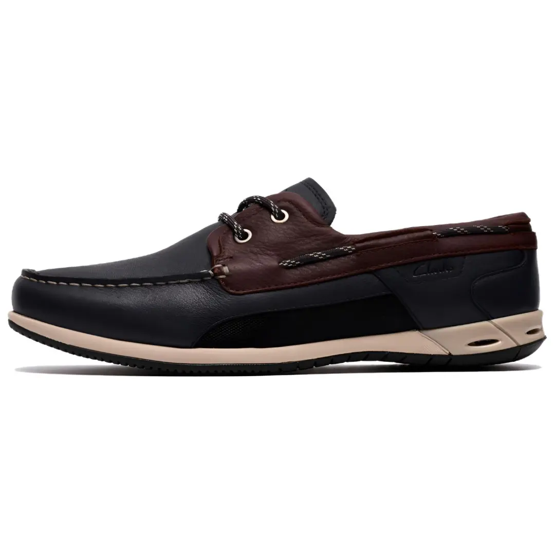 Clarks Orson Sail Cow Leather Comfortable Loafers Men's Dark Blue