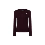 Polo Ralph Lauren Pony, long-sleeve, classic red sweater, with embroidery, V-neckline