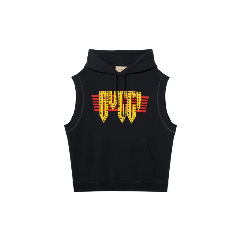 GUCCI Cotton Jersey Sleeveless Sweatshirt