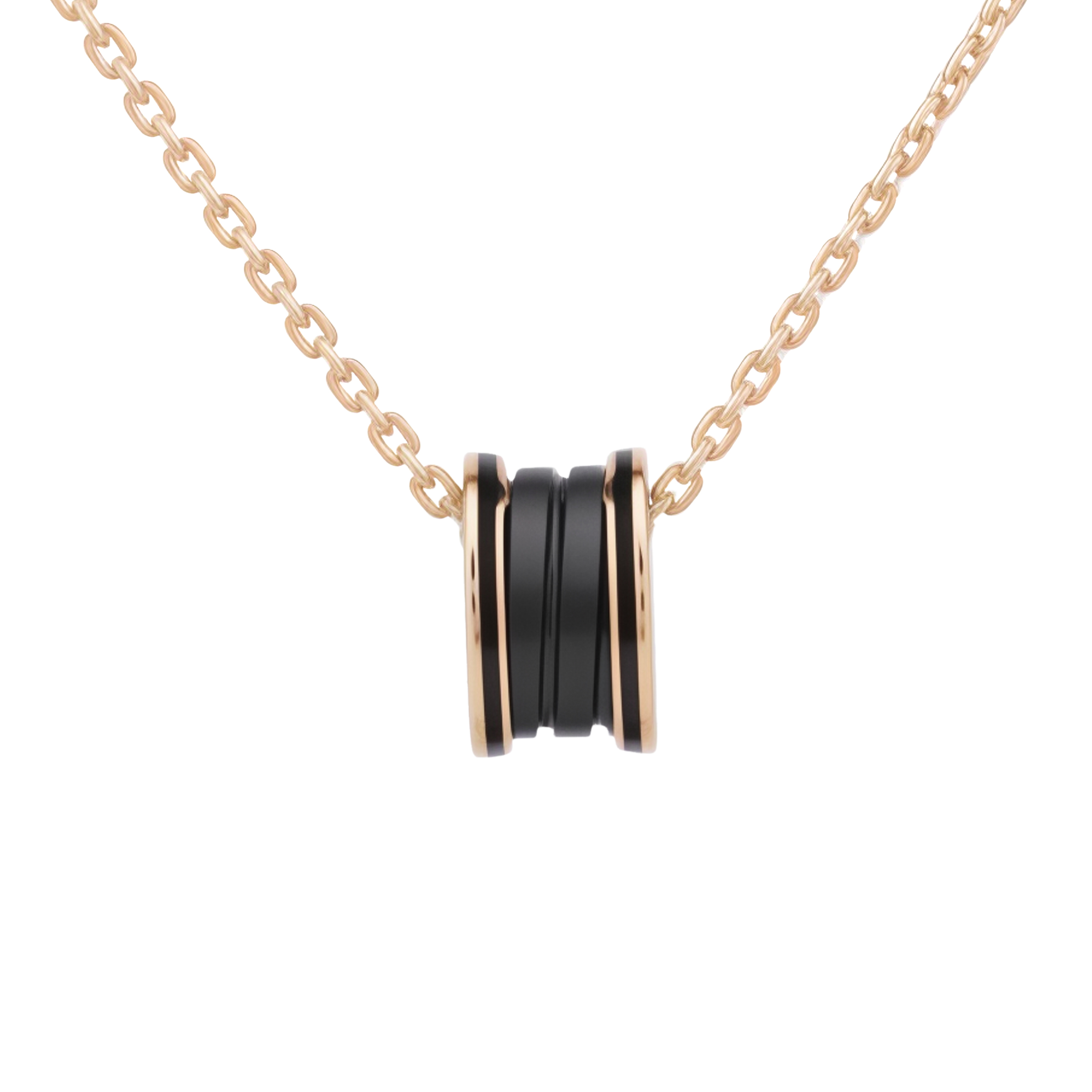 BVLGARI Bvlgari, solid color design golden necklace for men and women, 18 carat, pink gold, for beloved