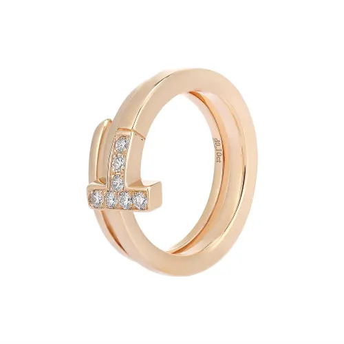TIFFANY & CO. T 18K Rose Gold Rings Unisex