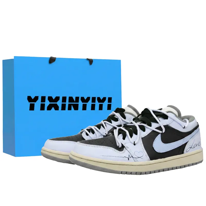 Jordan Air Jordan 1 Low top Vintage Basketball Shoes Unisex Honey Sweet Blue