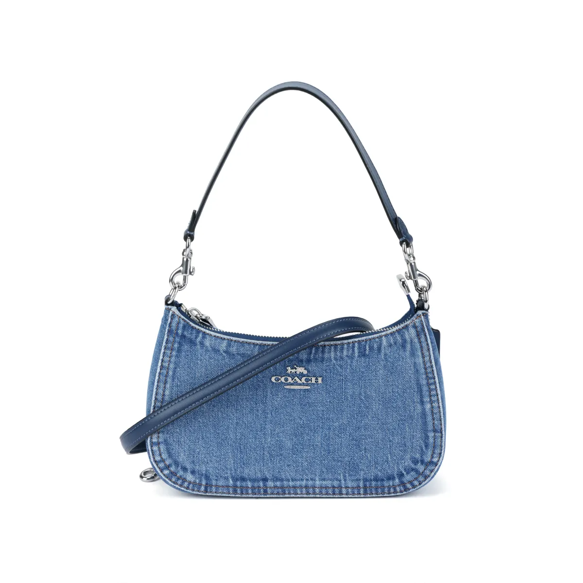 COACH Teri Fabric Shoulder Bag Medium Women's Blue