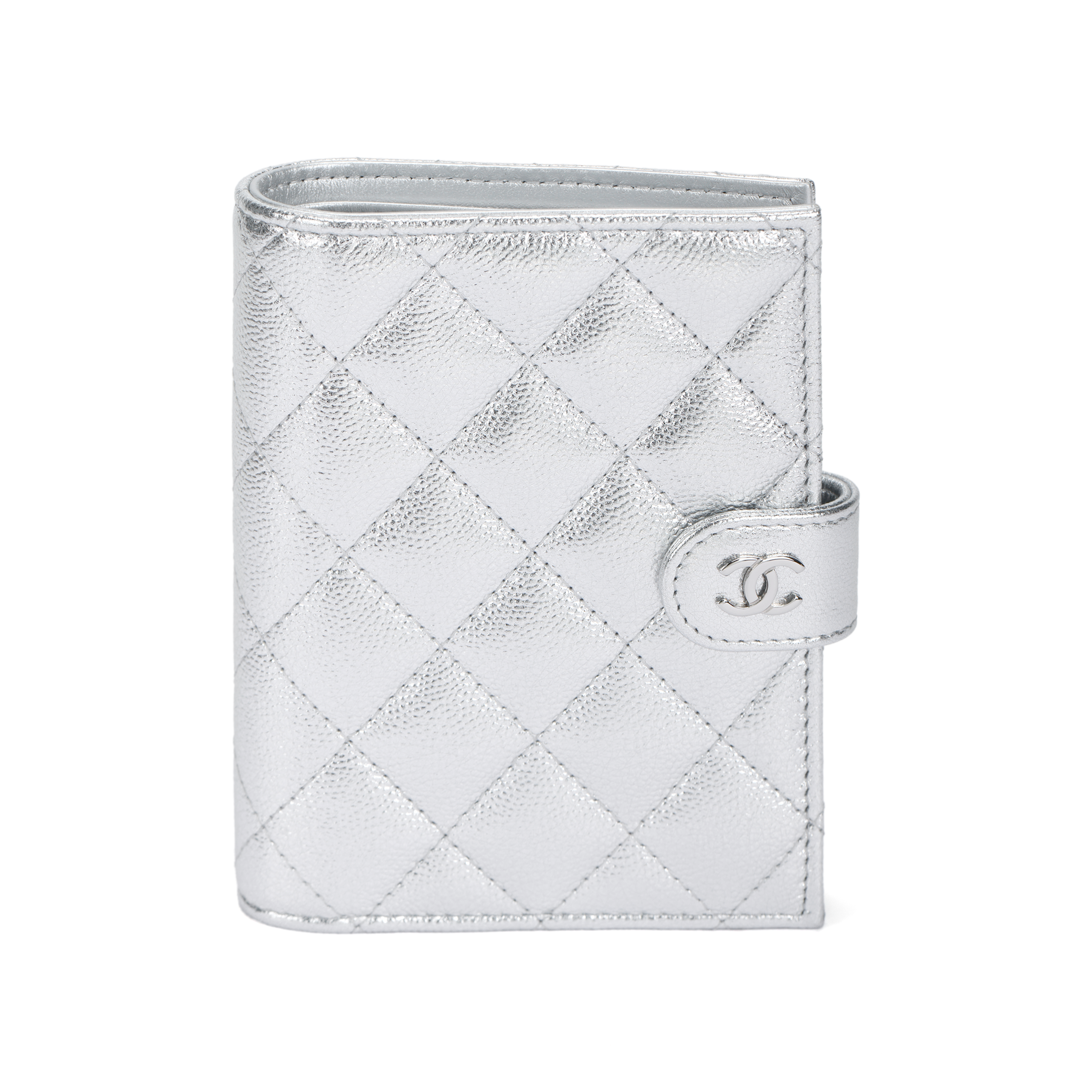 CHANEL Chanel, leather passport bag with diamond pattern, with your logo imprint