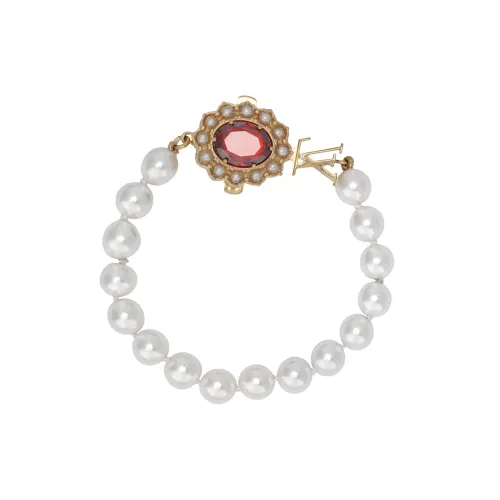 LOUIS VUITTON DYNASTY Synthetic Cubic Zirconia Brass Bracelets Women's White