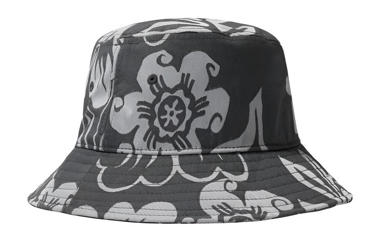 Панама Stussy Nylon Hawaiian Bucket Hat (черно-белая) — фото 2