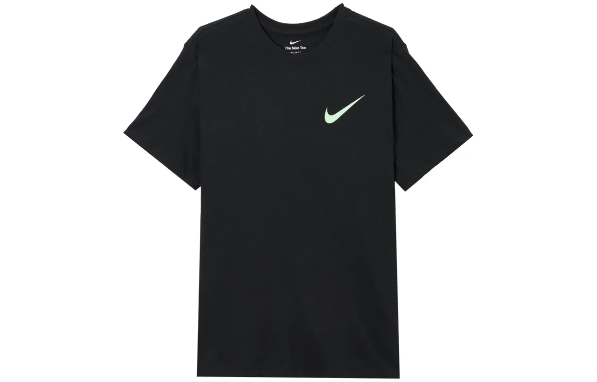Nike T-Shirts Men's Black Crew Neck Moderate Straight Fit