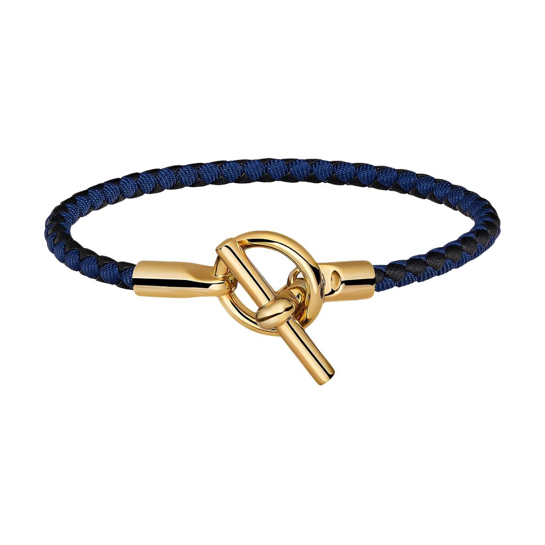 HERMES Glenan H Bangles Women's Black/Blue