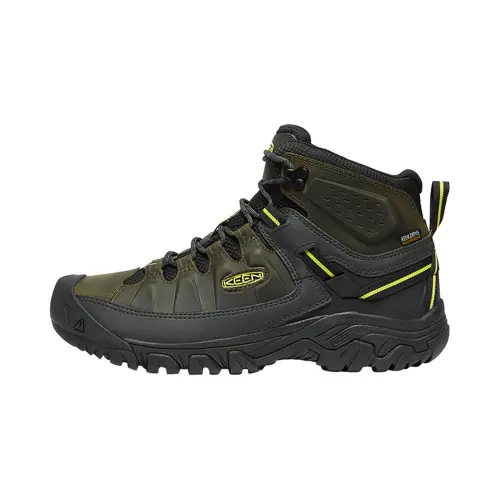 Keen Targhee 3 Leather Waterproof Cushioning Slip Resistant Abrasion Resistant High top Hiking Shoes Men's Black