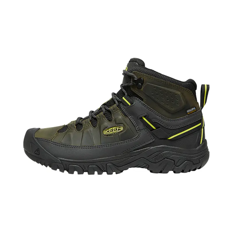 Keen Targhee 3 Leather Waterproof Cushioning Slip Resistant Abrasion Resistant High top Hiking Shoes Men's Black