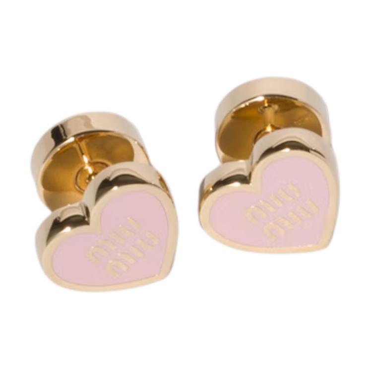 Серьги MIU MIU Heart (золотисто-розовые)