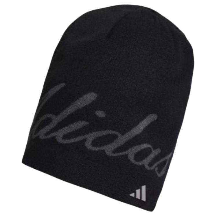 Женская шапка adidas Logo Beanie (черно-серая)